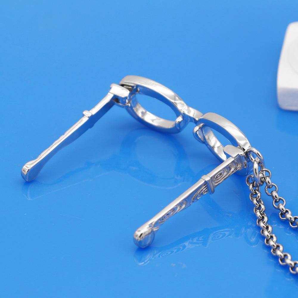 Moda femeie colier 100% argint 925 nou design ochelari de soare pandantiv lanț colier pentru bărbați cupluri bijuterii fine