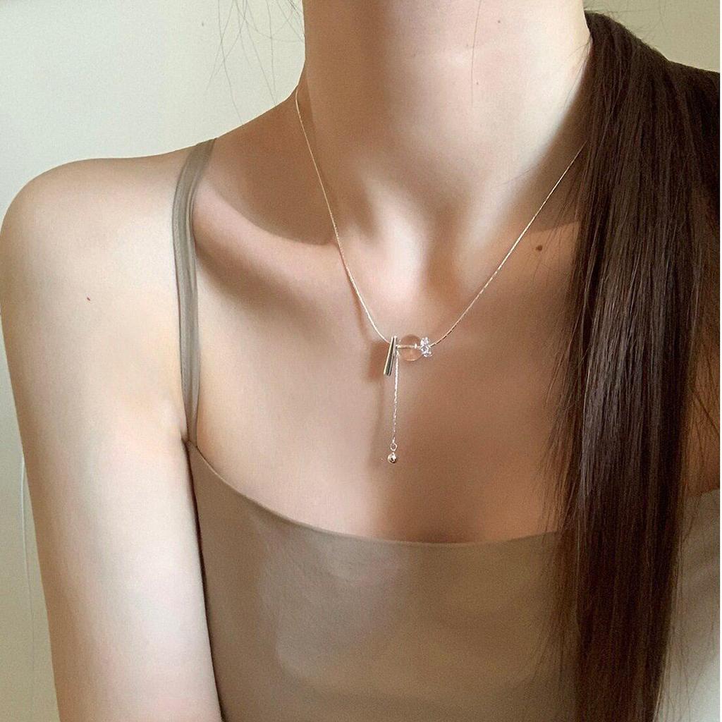 Korean Style Crystal Zirconia Clavicle Necklace: Elegant, Gentle, and Versatile Design