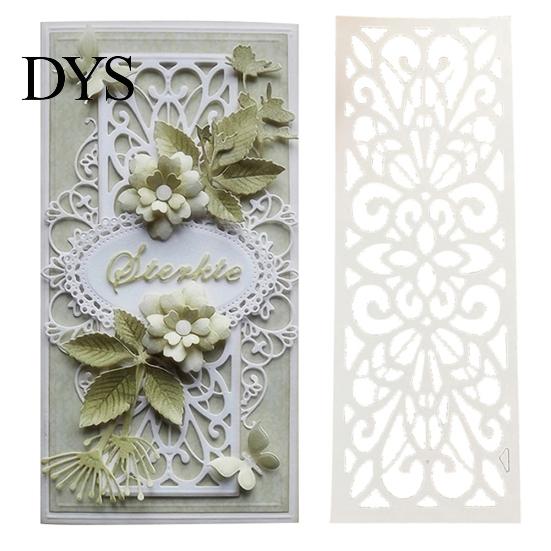 Rektangel Metal Udskæringsskabeloner DIY Scrapbog Baggrundspapir Kort Stencil