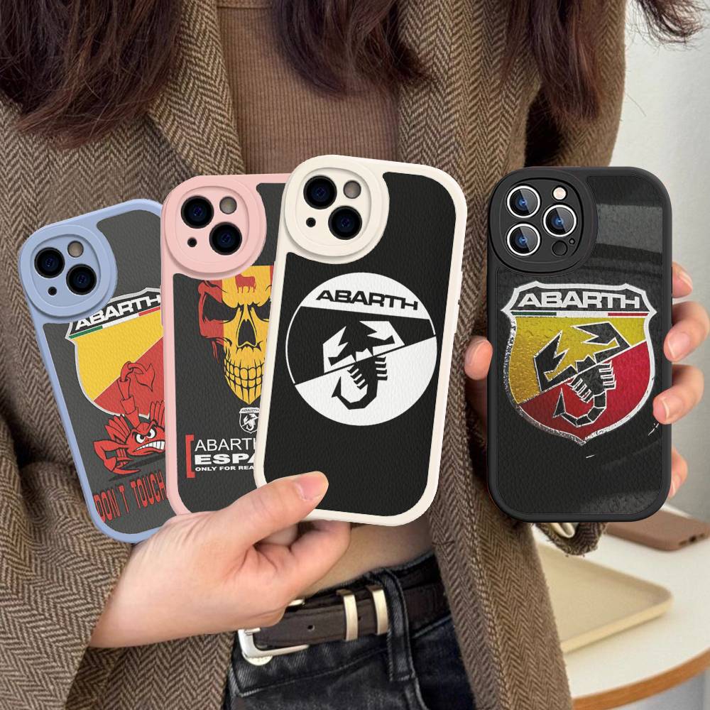 Italy Famous Car A-ABARTH Logo Phone Case Hard Leather For IPhone 14 13 16 Mini 15 14 11 12 Pro Max Plus Fundas