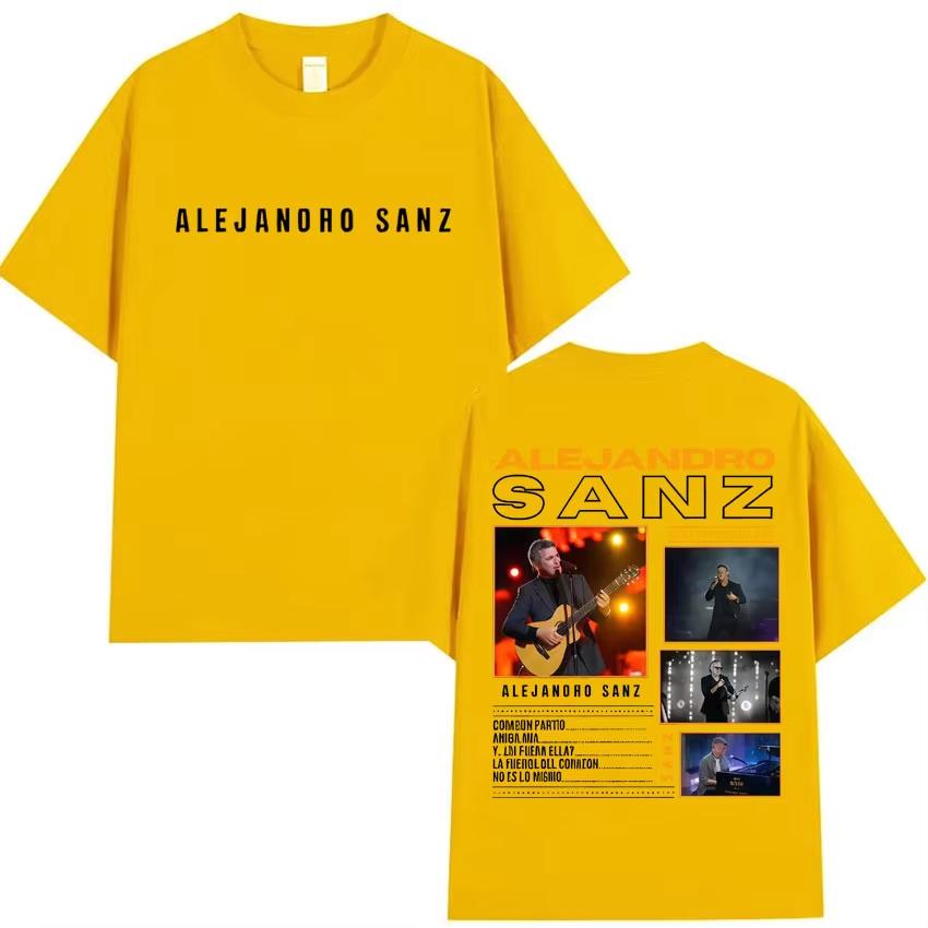 Singer Alejandro Sanz Graphic Fashion Tshrit Summer Harajuku T Shirt Gothic Unisexs Casual Oversized Tees Fans Gift Unisex Fashion