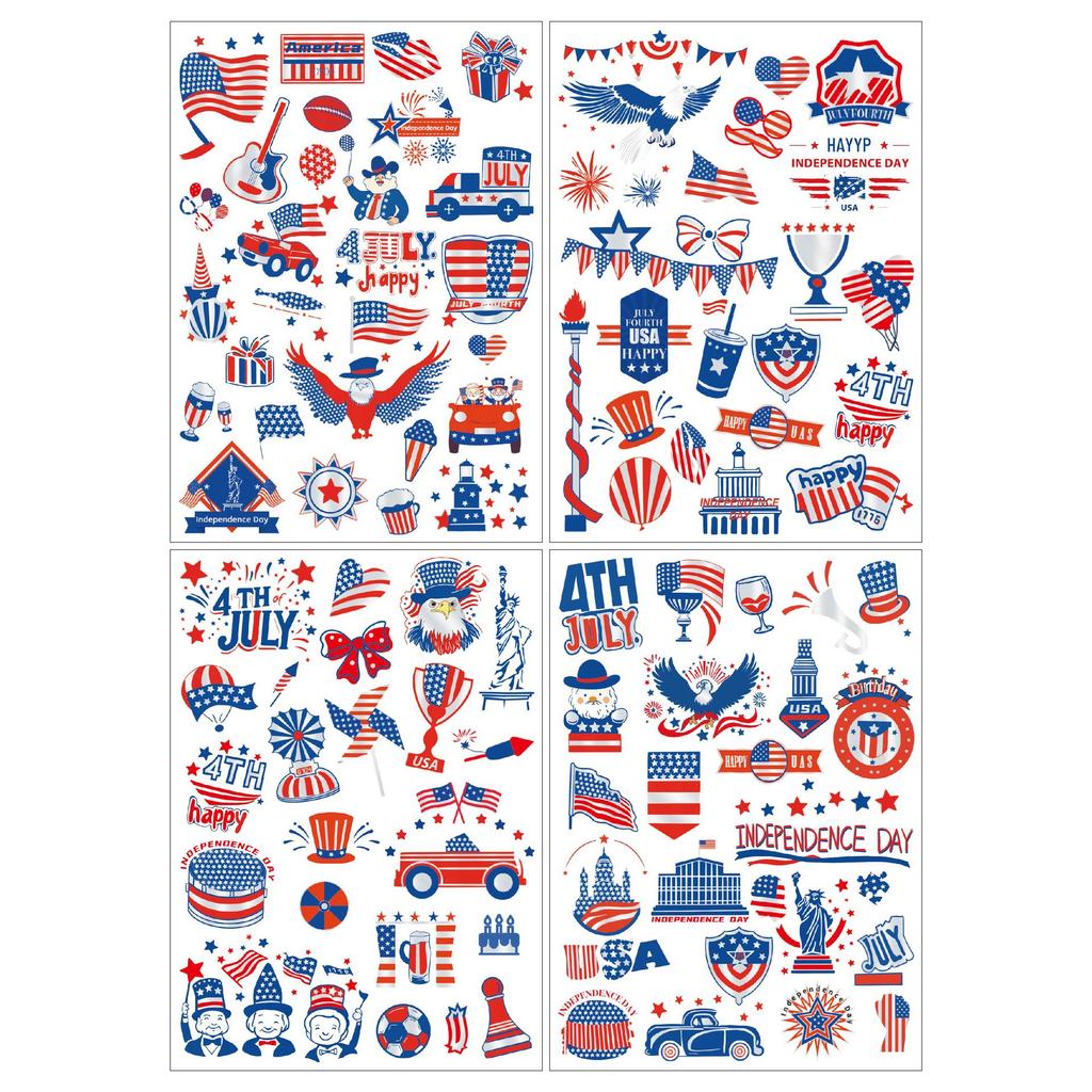 Independence Day Tattoo Stickers Face Holiday Party Sweat Decorative Props Disposable Temporary Tattoo Stickers