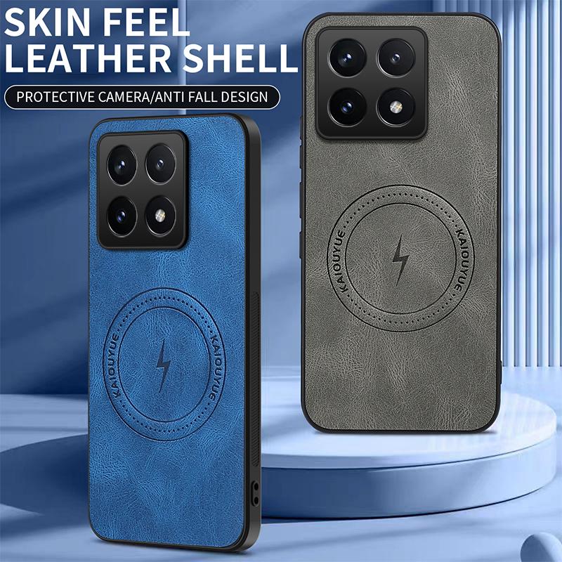 For Xiaomi 14T Pro Luxury Matte Cortex Leather Phone Case For Mi 14T Pro Shockproof Silicone Soft Magnetic Protection Cover