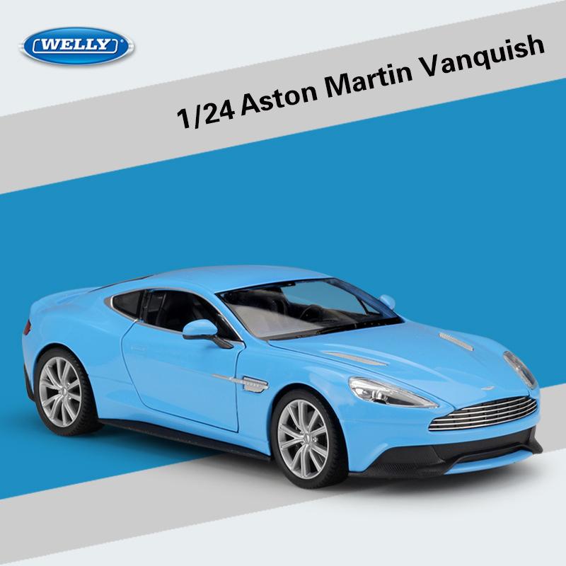 1/24 Maßstab WELLY Aston Martin Vanquish Legierungsautomodell Druckguss Metallspielzeugfahrzeuge Automodell Hohe Simulationskollektion Kindergeschenke