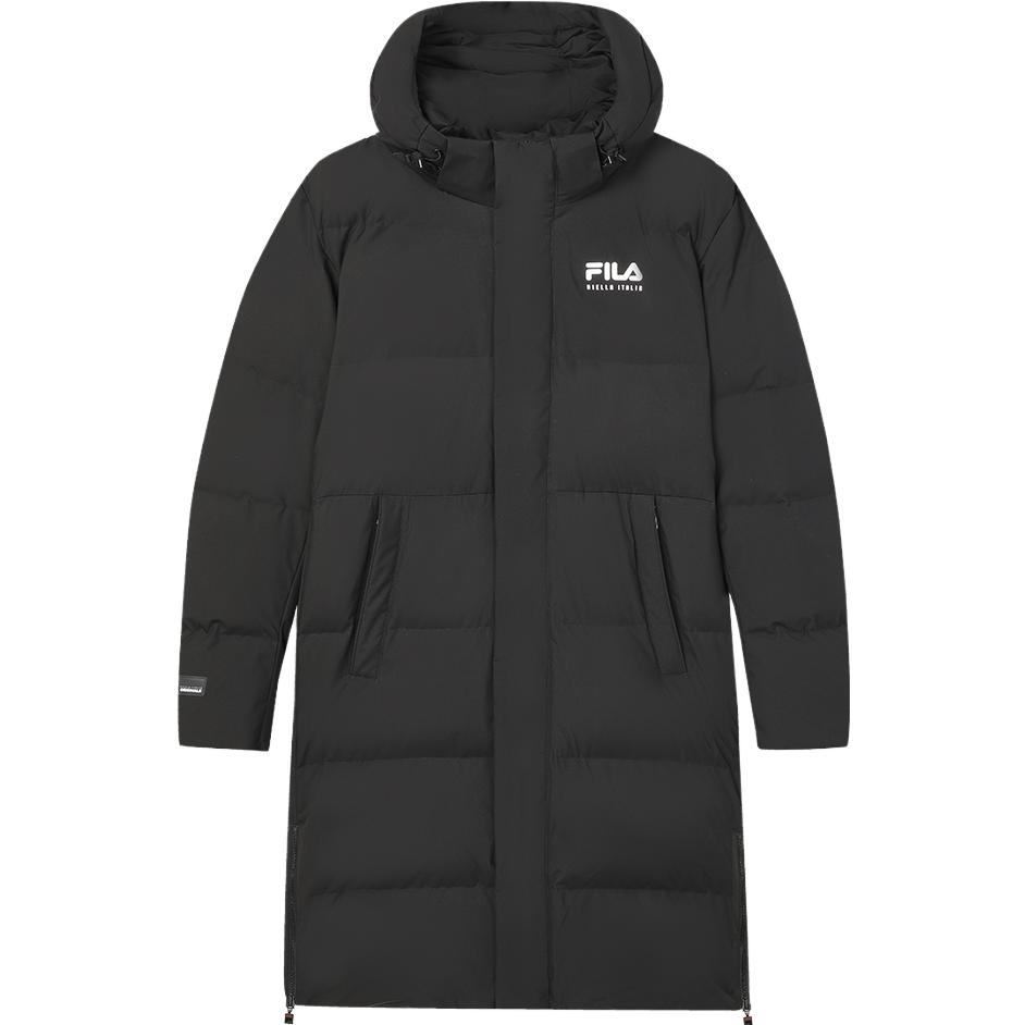 Fila 2023 Winter New Long Casual Simple Basic Hooded Down Jacket Men Jacket Black F11M349907F-BK