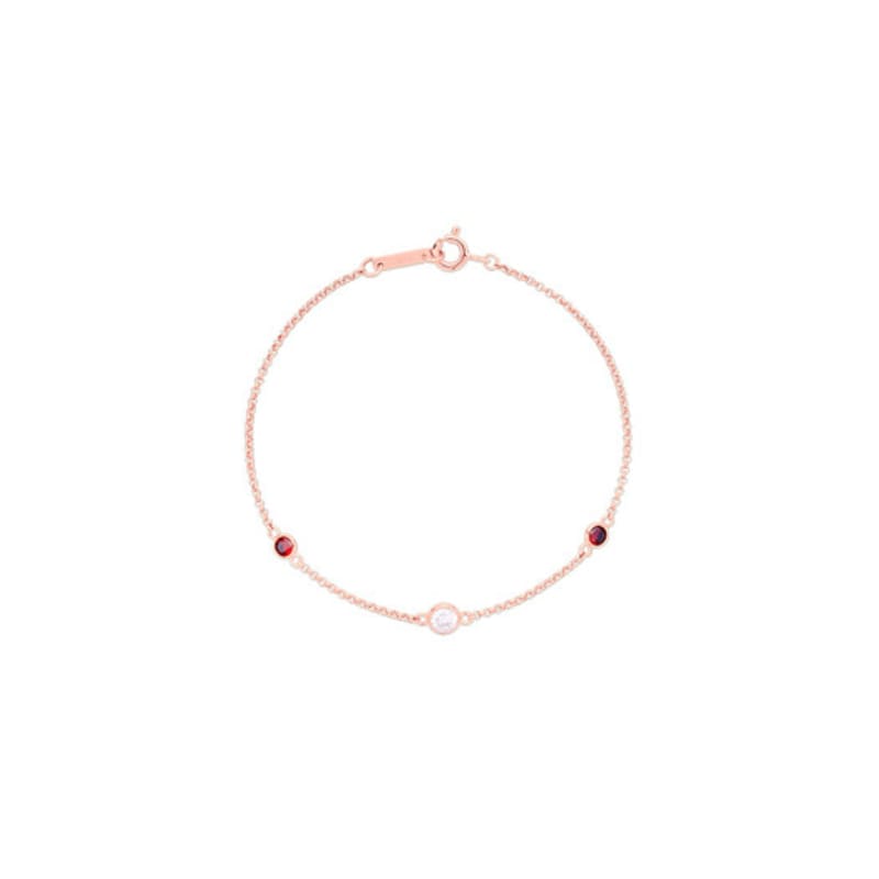 Prestige.J Polka Praha Garnets Triple Bracelet(rose gold)