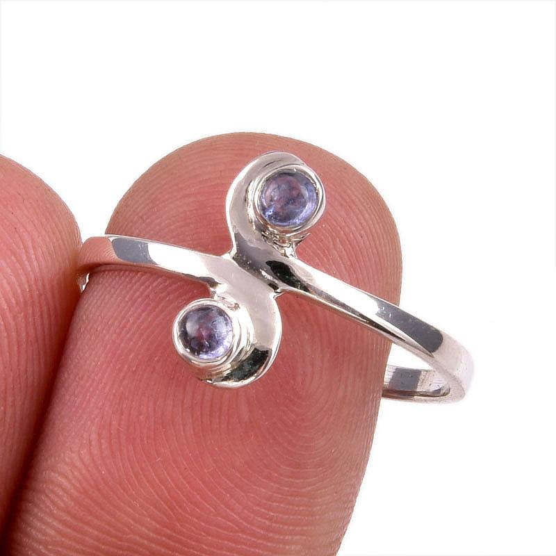 

Natural Tanzanite Gemstone 925 Solid Sterling Silver Jewelry Ring Size 10 Q7i97