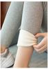 Verdickte Lammwolle Leggings für Damen, Hoher Bund, Bestickter Bund, Fleecegefüttert, Vertikale Streifen, Warme Herbst-/Winterhose.