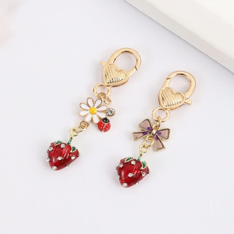 Set Of 3 Realistic Strawberry Keychain Ornaments Lobster Clasp Keyring Decorative Accessory for Keys Bags and Phones