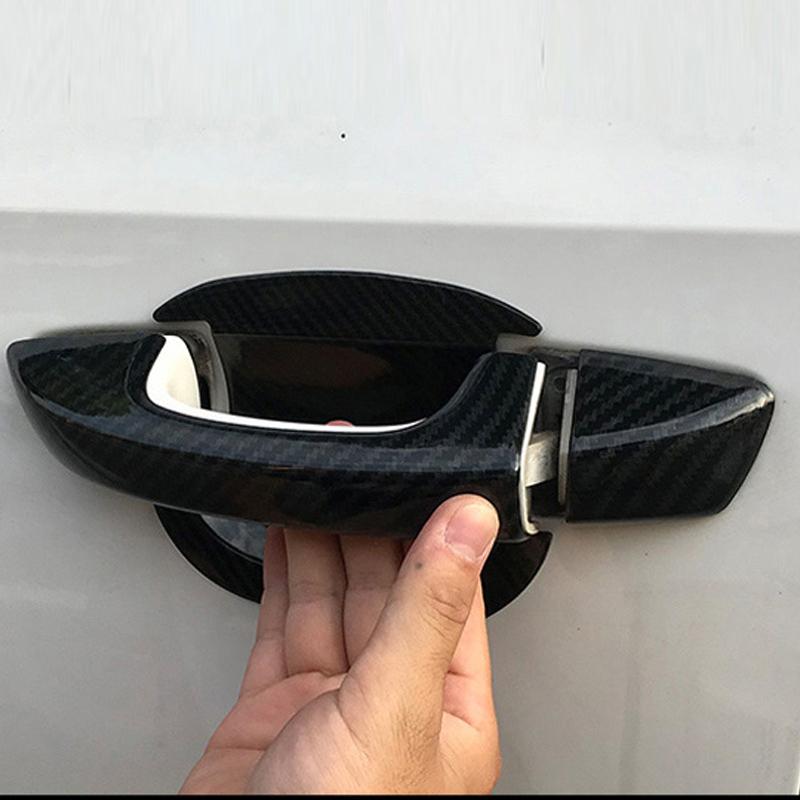 For SEAT Alhambra Second generation 2010-2018 car door handle BOWL CUP cover,carbon fiber pattern cover trim 2011 2012 2013 2014