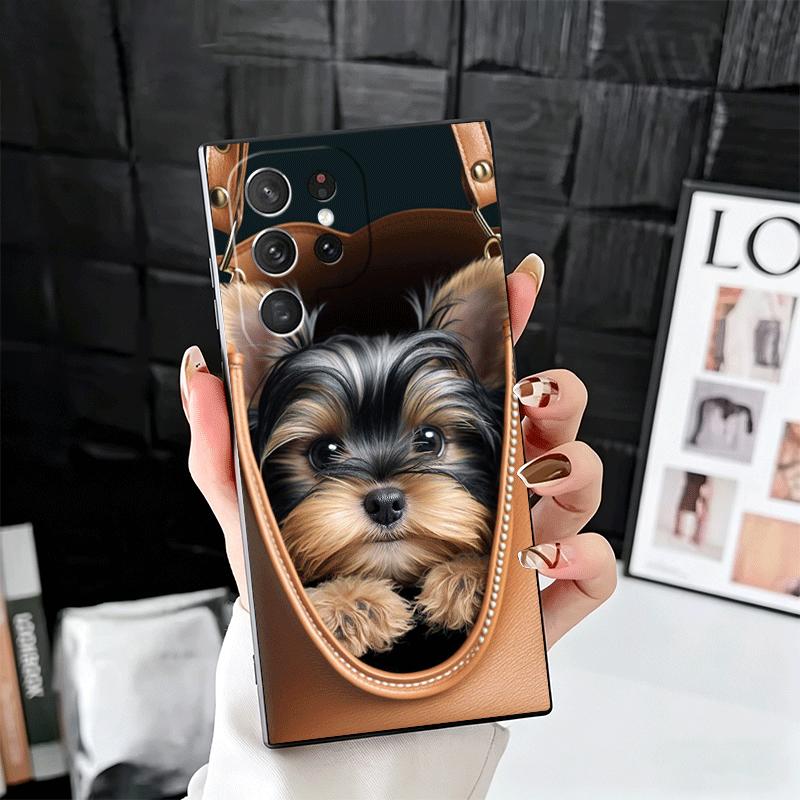 Yorkshire Terrier Dog Soft Phone Case for Samsung Galaxy S26 S25 Edge S24 Ultra S23 Plus S22 S21 FE S20 Black Cover Back Shell