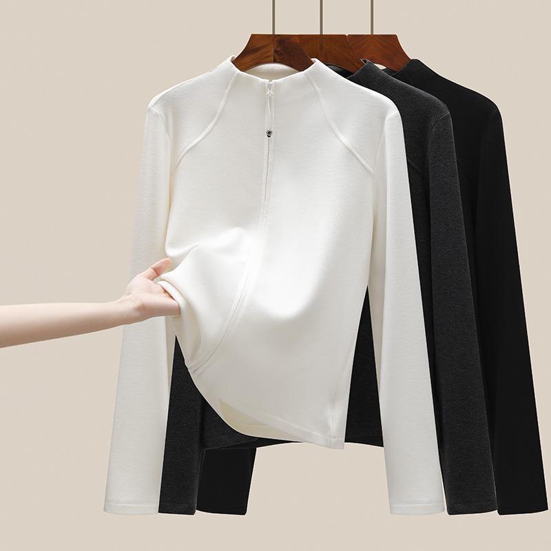 

Women s Slimming Stand Collar Fleece Zipper Cardigan - Double-Sided, Long-Sleeved, Thickened, 2025 Autumn/Winter Collection XL
