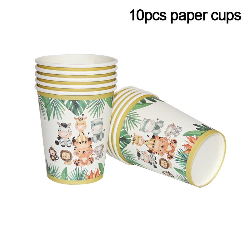 Jungle Birthday Party Decorations Animal Disposable Tableware Set Forest Woodland Safari Birthday Animals Theme Party Supplies