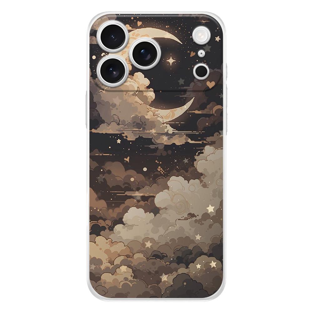 Soft Clear TPU Phone Case For iPhone 17 Air 16E 16 11 15 14 Pro MAX 12 13 7 8 Plus SE Easter Cover Moon Cloud Comic Style