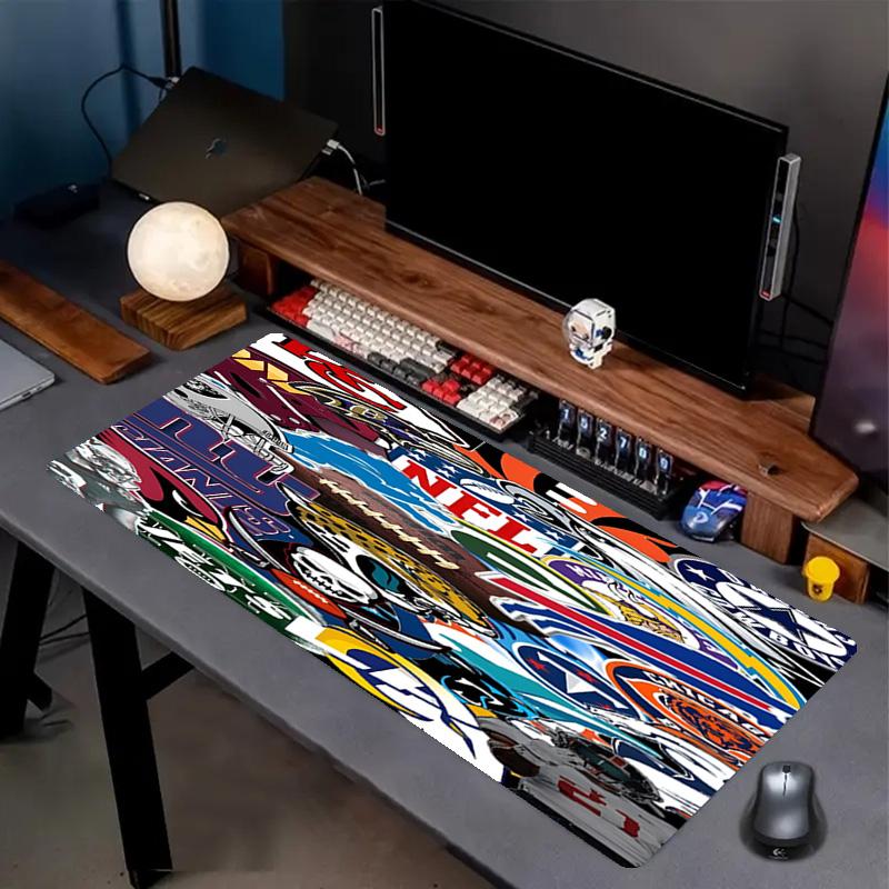 NFL Print Mouse Pad, Anti‑Slip Desktop keyboard Mat, for PC Laptop Gaming Working Daily Use, Cool Festival Surprise Gift