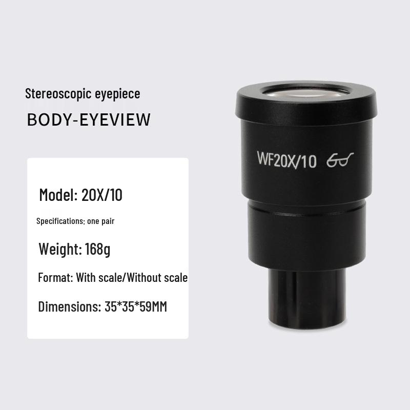 Wide-Angle Eyepiece Stereo Microscope with Reticle and Lens Adapter