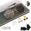 Photochromic Anti Blue Light Glasses Fashion Circular Glasses Frame UV Protection Outdoor Beach Sunglasses For Men Women
