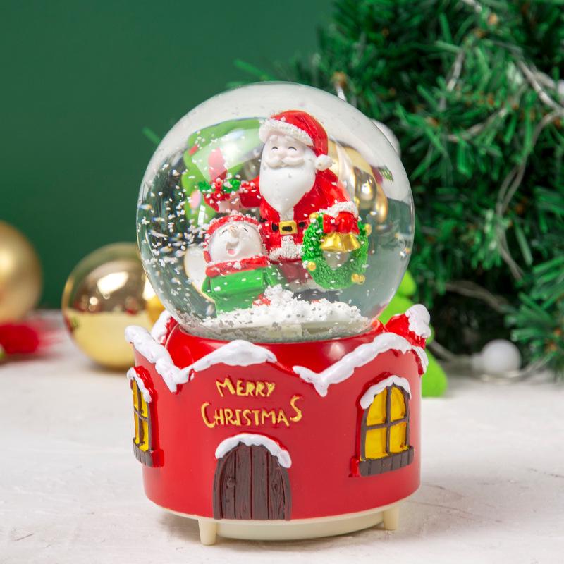 Boîte à musique fantaisie de Noël avec boule de cristal – Décoration princesse, cadeau pour anniversaire de fille