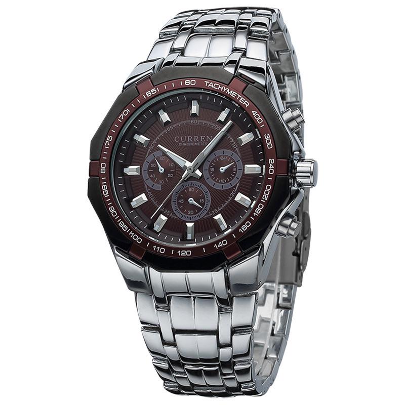 CURREN 8084 Men s Quartz Sports Watch with Steel Band and Decorative Six-Hand Design