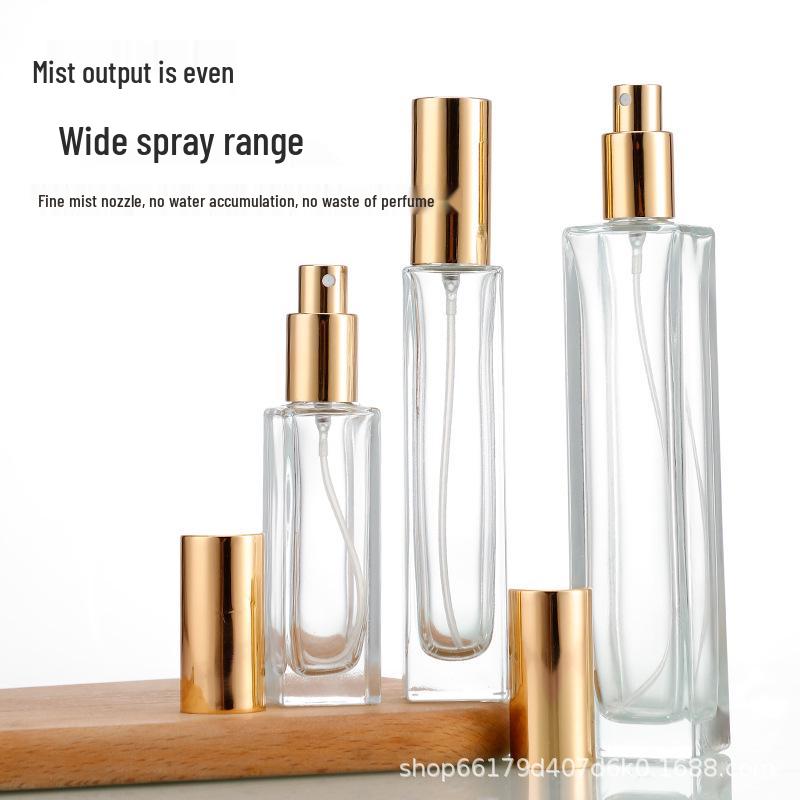 30ml Square Glass Perfume Bottle with Bayonet Seal, Fine Mist & Empty for Cosmetic Use