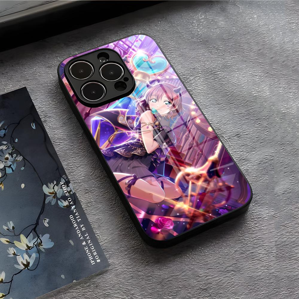 Love Live Anime Handyhülle Für IPhone 17 Air 16 E Pro Max 15 14 13 Mini 12 Pro 11 Max Plus Schwarze Glasabdeckung