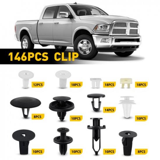 Car Body Retainer Door Hood Bumper Trim Panel Clips Fender Fastener Set 146Pcs