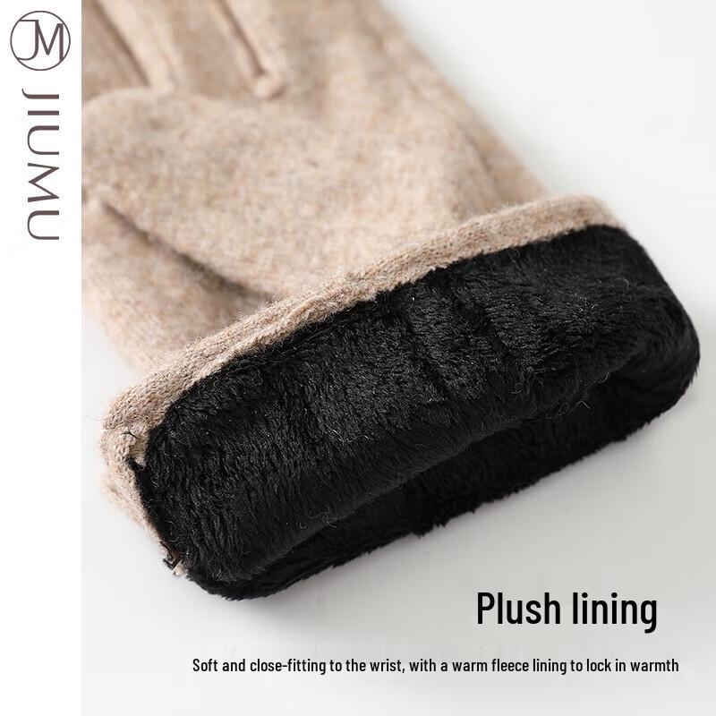 JIUMU Women's Wool Fleece Lined Warm Gloves