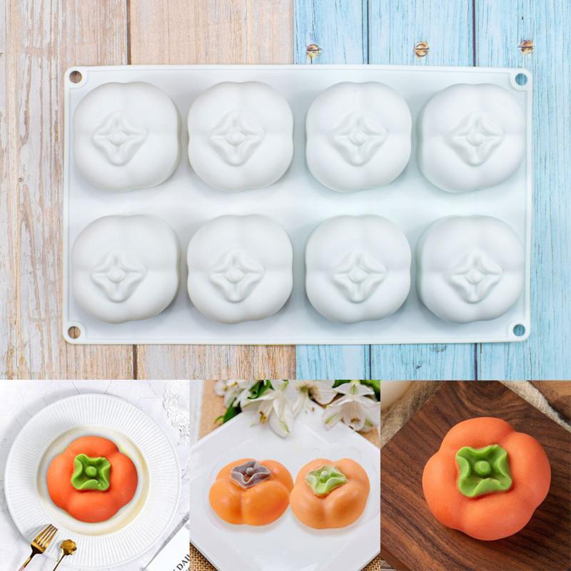 New Cherry Persimmon Pomegranate Strawberry Lemon Durian Fruit Series Cake Silicone Mold Baking Mousse Mould Cake Decoration