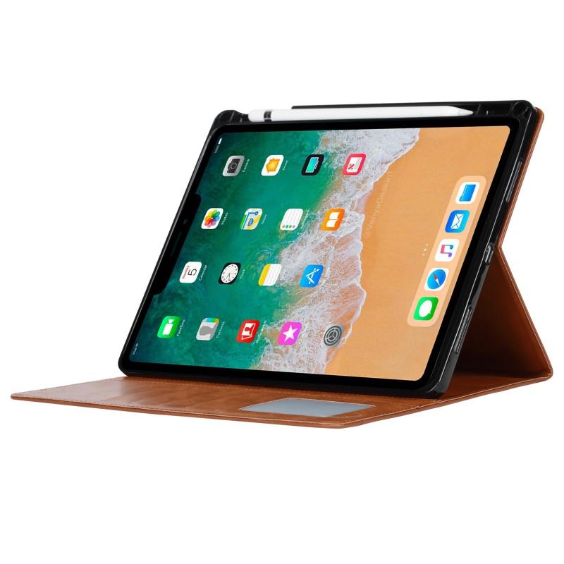 IPad Pro 11-inch Folio Case With Pen Slot Card Holder PU Leather Cover Sleep/Wake Function Anti-Slip Shockproof Design