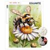 Toile de Peinture Perles DIY Design Abeille Kit d'Art Perles 3D Scintillantes Loisir Créatif pour Décoration Murale du Salon