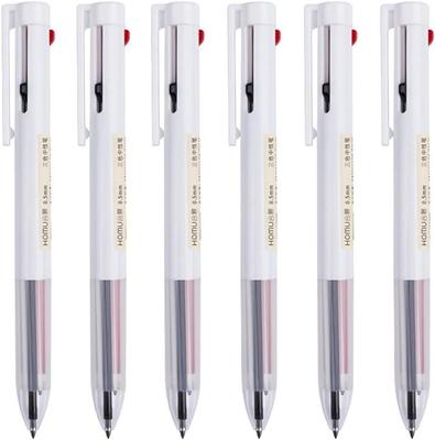 Roseelf 3-Farben-Kugelschreiber, Ölbasis, leicht zu schreiben, beliebt, stilvoll, sanftes Schreiben, feine Spitze, 0,5 mm Mine, Schwarz, 50 Stifte, Professionell, Exec
