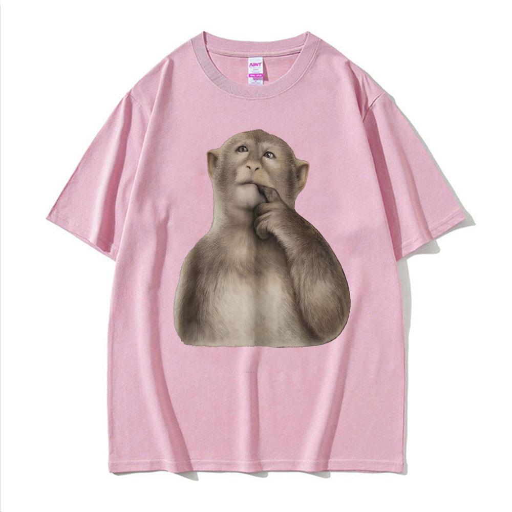 Funny Monkey Unhinged Reaction Stupid Meme Tshirt Men Women Fashion Humor Short Sleeve T Shirts Summer ONeck Oversized T Shirt