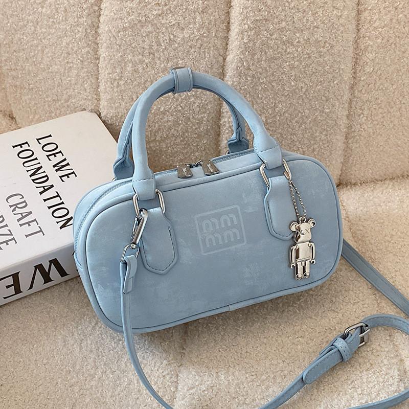 

Trendy Street Style Pu Material Medium Pillow Bag With Tassel Elements For Women In 2024 Spring синій