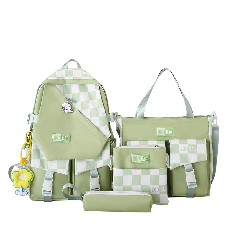Four-piece Backpack Junior Senior High School Student Schoolbag Large Capacity Backpack