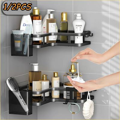 Badezimmer Dreieck Eisenregal Ohne Bohren Metall Eckregal Küche Badezimmer Zubehör Aufbewahrungsregal Shampoo Aufbewahrungsregal