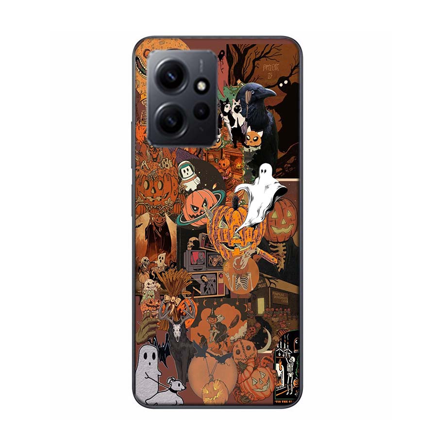 Halloween Fall Art Witch Cat Phone Case For Redmi Note 14 15 Pro 5G 13 12 Pro Plus 11 11T 11E 11S 10 Pro 10S 9 9S Cover Cell Cle