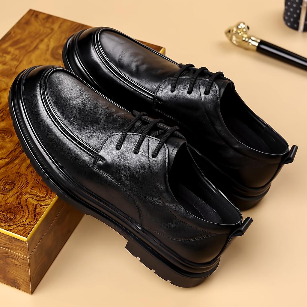 Unisex Thick Sole Leather Shoes Dress Shoes Smart Casual Walking Office Commuting and Travel Everyday Formal Style Sizes 38-44