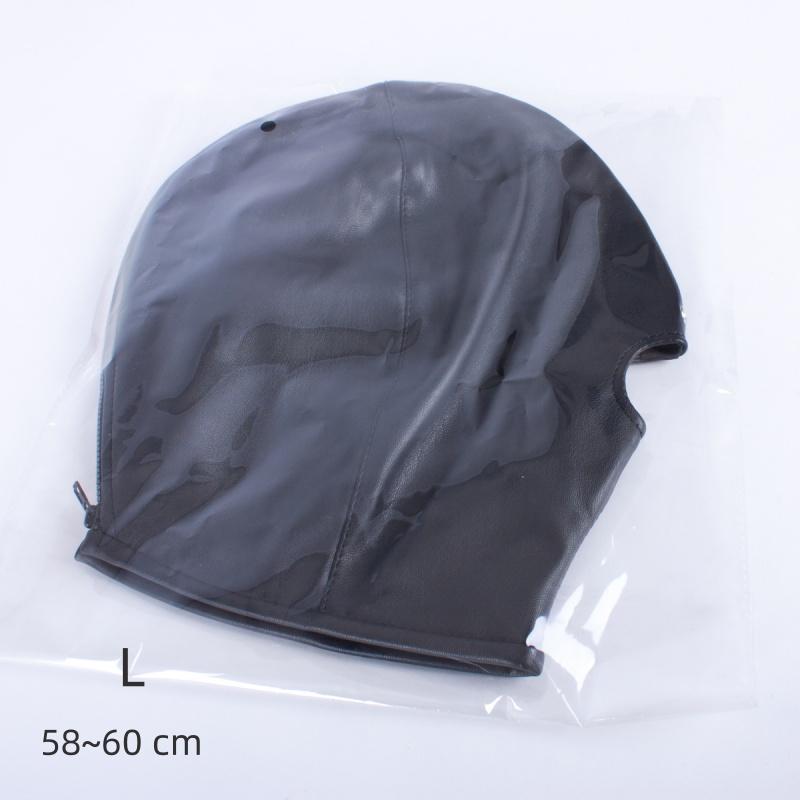 Sexy Leather Zipper Head Hood with Fetish Slave Bondage Mask Costume for Couples BDSM Cosplay Restraint Flirting Sex Toy