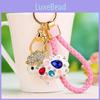 Adorable Metal Keychain Creative Little Sheep Design With Sparkling Rhinestones For Women