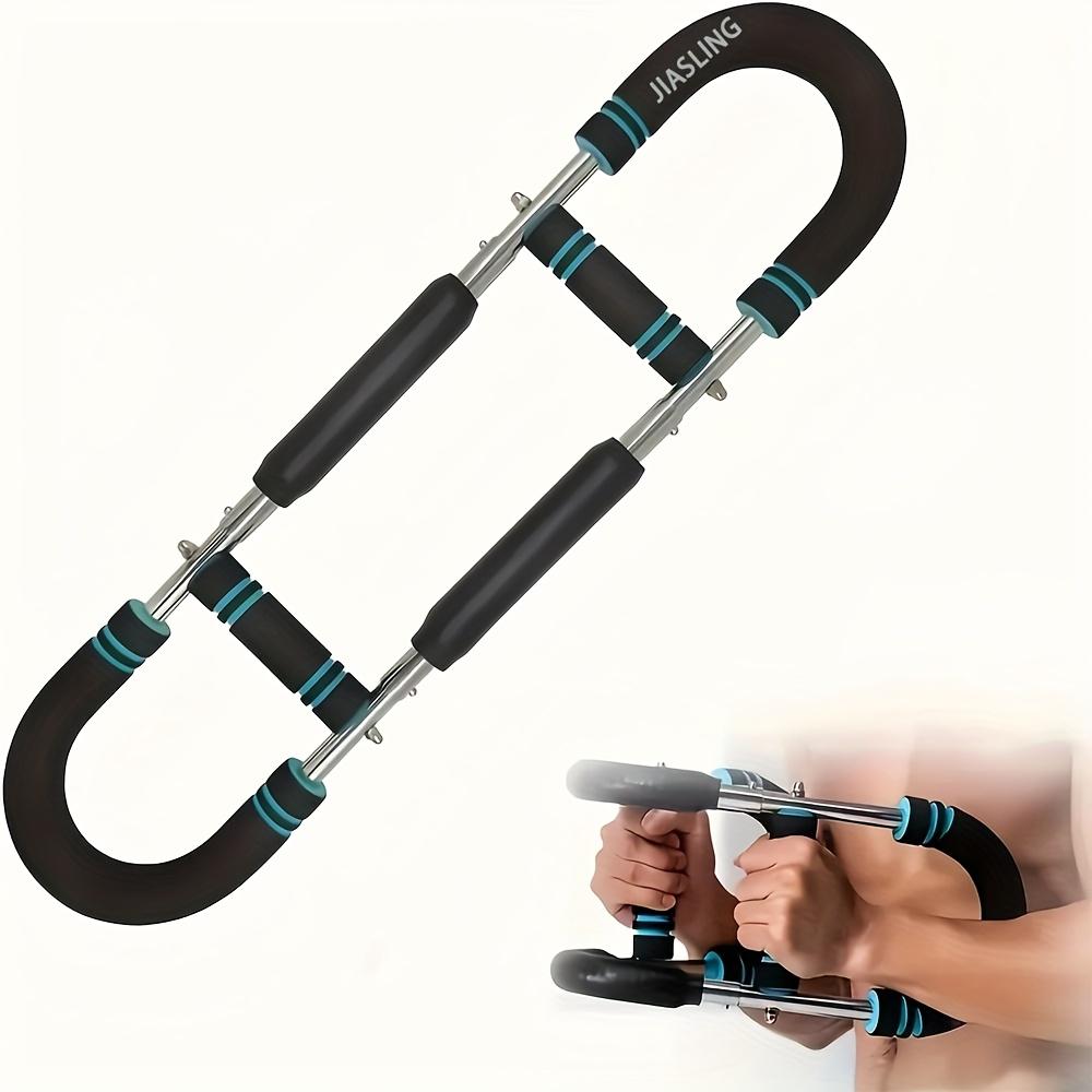 U-Shaped Adjustable Forearm and Chest Strength Trainer, 60-100 Lbs Resistance Portable Triceps Workout Equipment for Home Gym Fitness