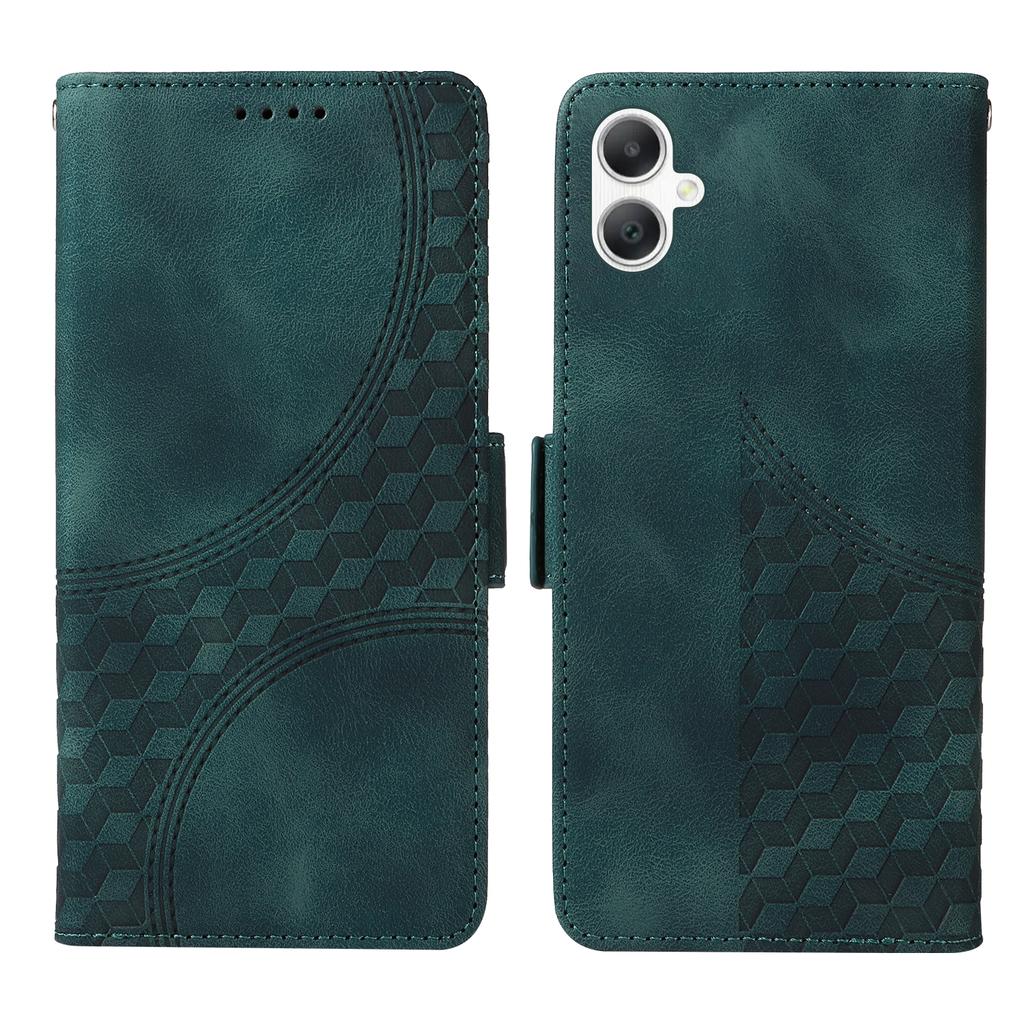 For Samsung Galaxy A07 4G/A06 4G/A06 5G Leather Cases Wallet Rhombus Imprinted Phone Cover Stand with Strap