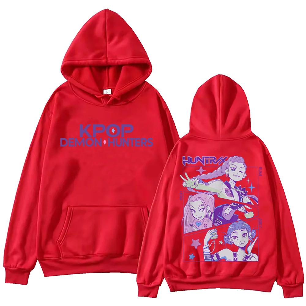 Kpop Demon Hunters 2025 Hot Anime Hoodie Harajuku Hip Hop Pullover Tops Sweatshirt Gift