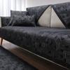 Black Sofa Cushion, Light Luxury Chenille, Universal for All Seasons, Simple All-inclusive Sofa Cover, Non-slip Cushion Cover