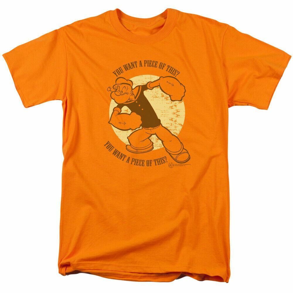 

26 Popeye You Want A Piece Of This T Shirt Mens Licensed IDW Comics Tee Orange Unisex T-Shirt M