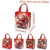 Set Regalo di Natale a 4 Pezzi con Design di Babbo Natale, Tessuto Non Tessuto Riutilizzabile e Manici Robusti