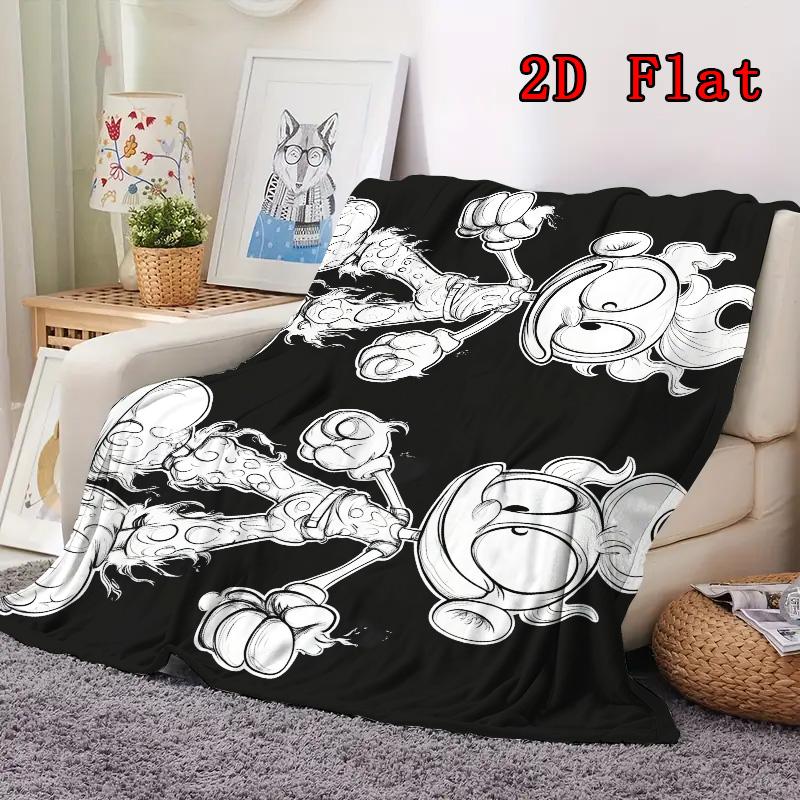 2D Black & White Characters 2D Flat Pattern Flannel Blanket High quality All Seasons Warmth and Comfort Perfect for Christmas Gifts.MMT0918012