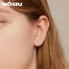 WOSTU 925 Sterling Silver Lovely Cute Butterfly Stud Earrings For Women Clear CZ Rose Gold Mini Ear Studs Wedding Party Jewelry