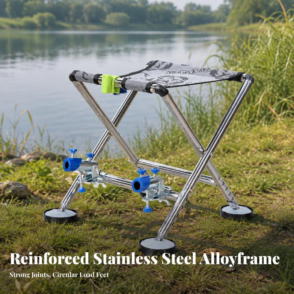 Fishing Chair with Rod Holders All Terrain Holder Compact