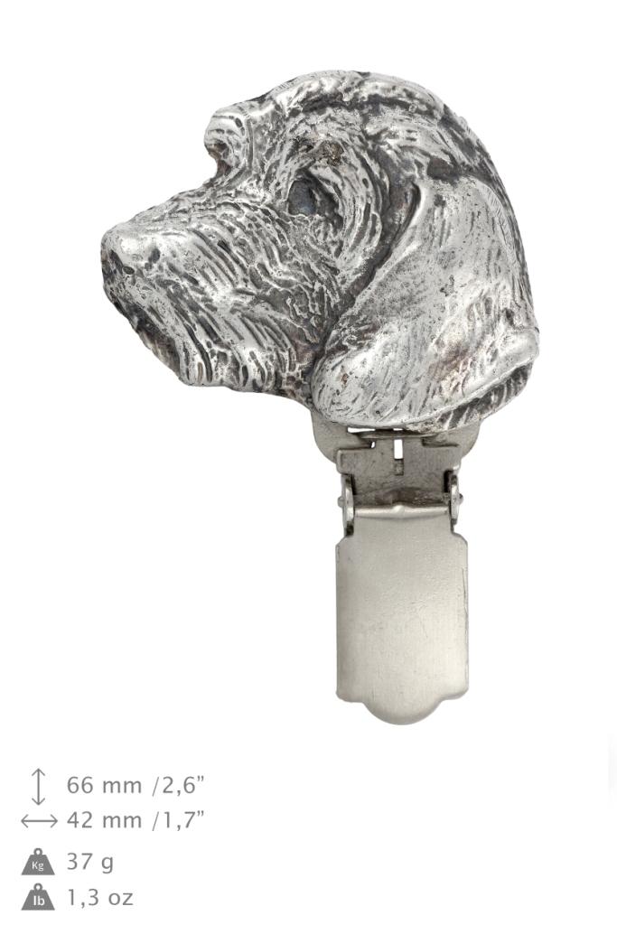 Dachshund Wire-haired, Wiener dog, Badger dog – Brooch with a clip, holder for a start number – Design 01 | Art-Dog