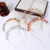 Christmas Dree Up HAPPY NEW YEAR Headband Female Jewelry Korean Style Hair Hoop Rhinestone Crown